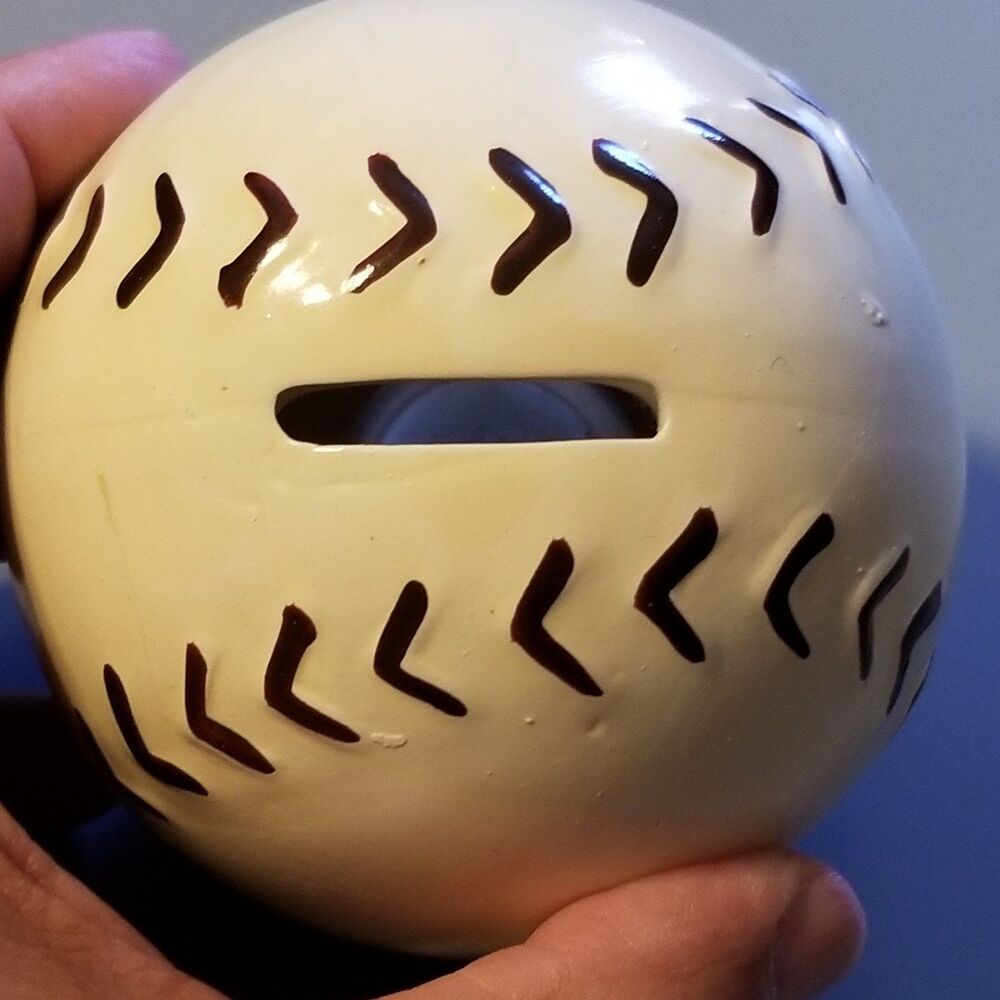 Ceramic baseball coin bank